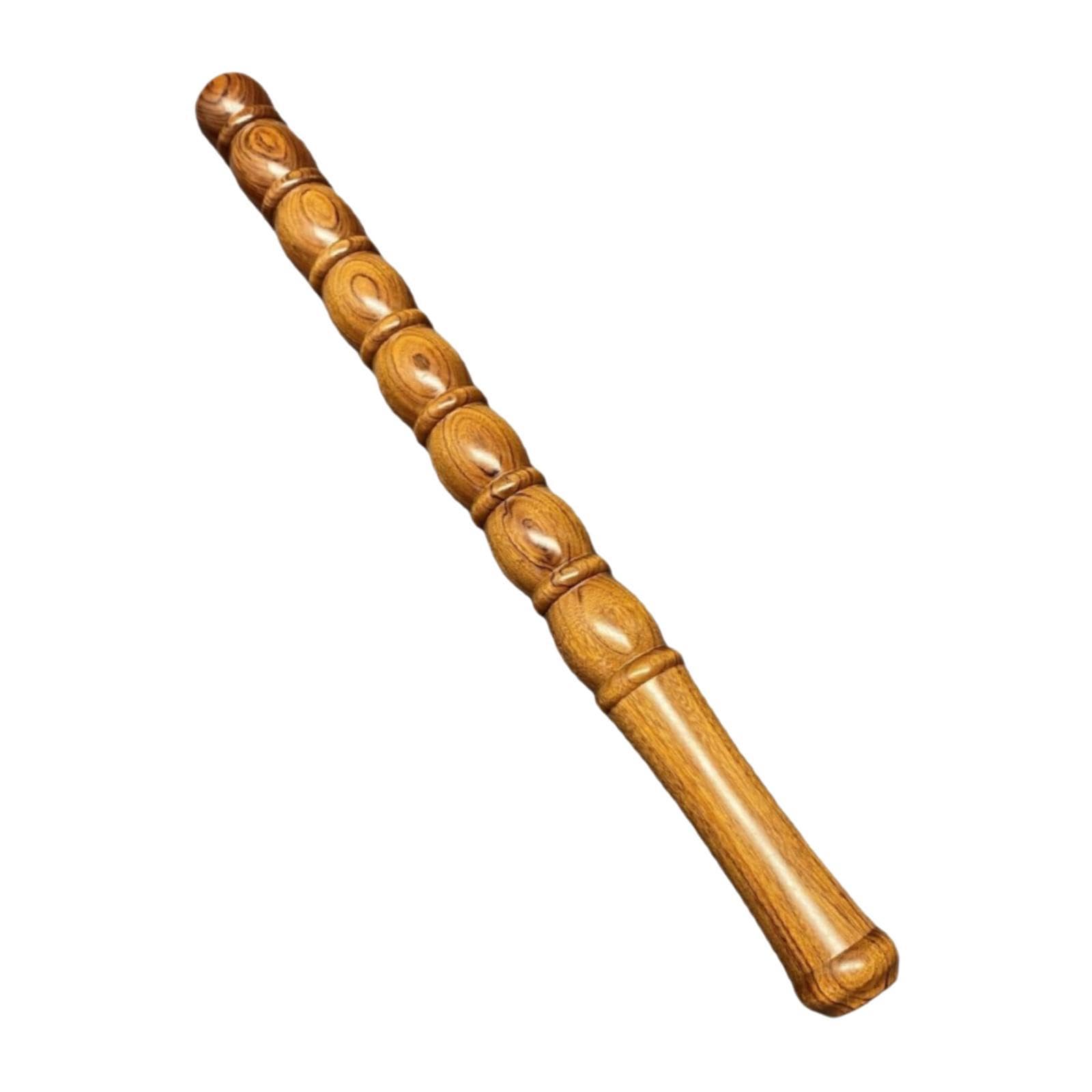 Massagegerät Manuelle Massage Stab Handmassage Rückenmassager Massagerolle Holz Ergonomischer Griff für Schultern Rücken Beine Büro Zuhause Reisen, 39 Cm