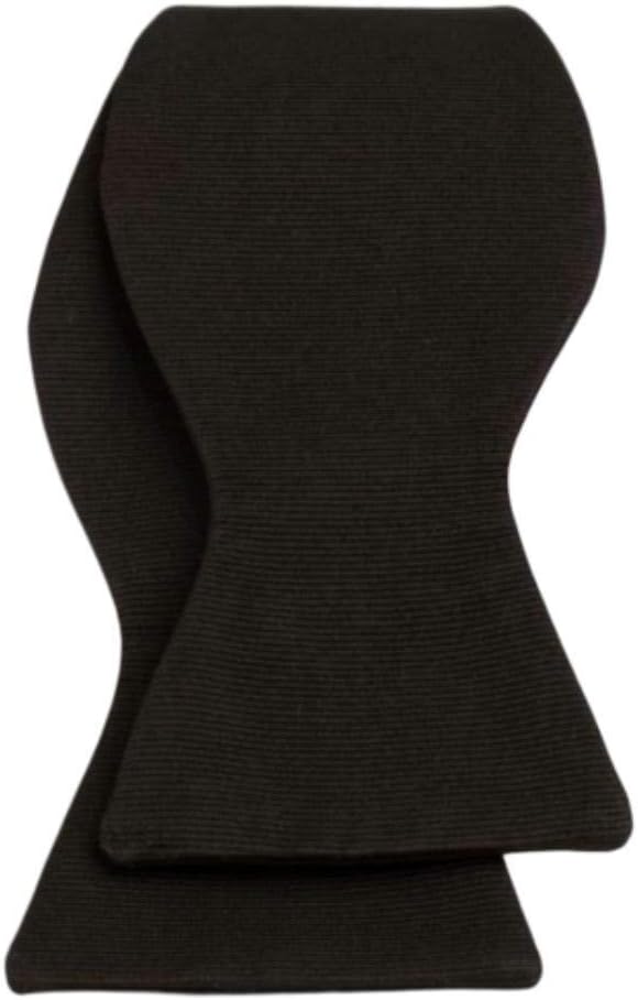 David Donahue Men's Classic Self Tie Silk Solid Black Luxury Tuxedo Bow Tie