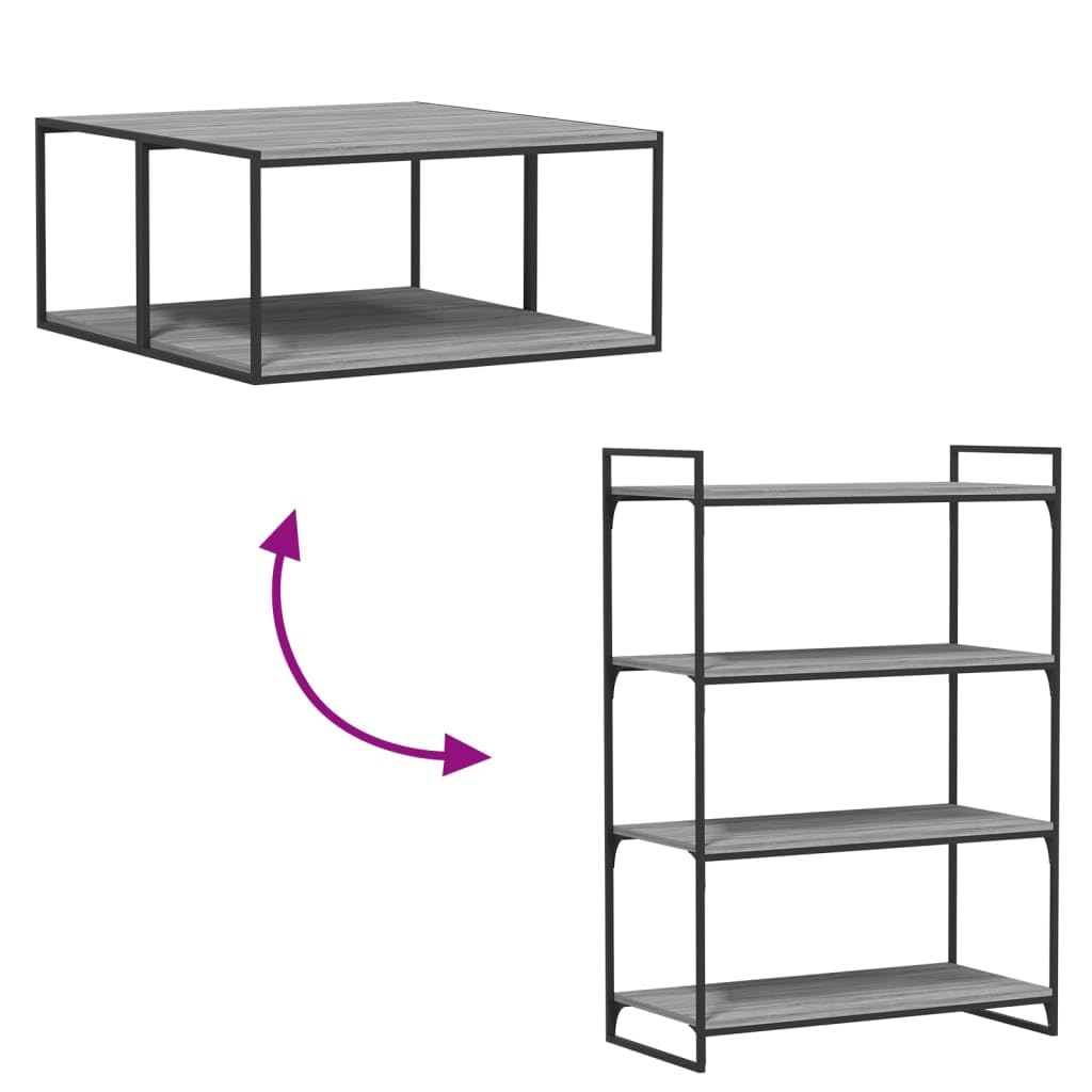 Wandregale 4 STK Grau Sonoma 80x40x1,5 cm Holzwerkstoff, Robustes Regalsystem für Wohnzimmer Büro Keller, multifunktionales Steckregal zur Aufbewahrung und Ordnung