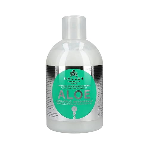Kallos KJMN Aloe Vera Moisture Repair Shine Champú para cabello seco y dañado con extracto de Aloe Vera 33.8 fl oz por Kallos Cosmetics