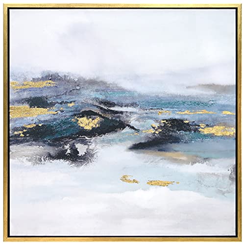 Empire Art Direct Abstract Wall Art Textured Hand Painted Canvas by Martin Edwards, Gold Frame, 36