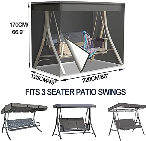 Sillón para patio mecedora exterior con tela Oxford impermeable toldo 7
