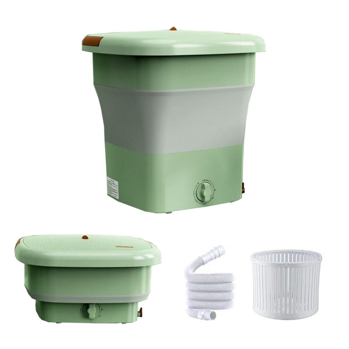 12L Foldable Washing Machine 385X385X405 mm Portable Washer Space Saver Convenience And Efficiency Mini Washer For Home Apartments Dorms Camping Travel(Green)