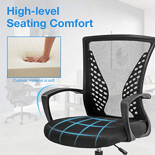 Drafting Chair Tall Office Chair Standing Desk Chair Adjustable Height With Arms Foot Rest Back Support Rolling Swivel Desk Chair Mesh Drafting Stool For Adults (Black) #TOP3