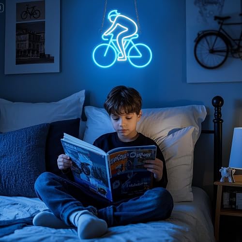 Image of CoolGift Mart Bicycle Neon Sign, Sports Enthusiasts' Ultimate Wall Decor, Dimmable LED Light for Bedroom Living Room Gaming Room Man Cave College Club Shop, Gift for Cyclists Bicycle Lovers