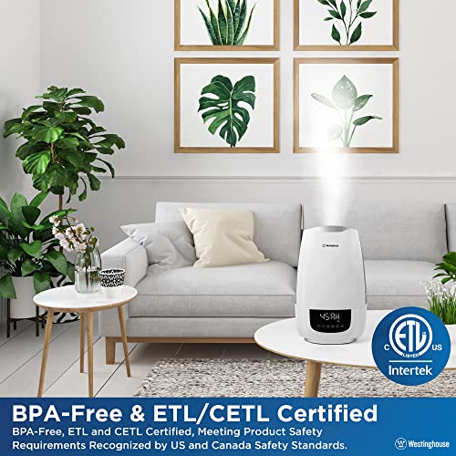 Westinghouse Digital Cool Mist Ultrasonic Humidifier For Bedrooms, 6L Top Fill Humidifier With Essential Oil Diffuser, Adjustable Mist Volume And Humidity Control #TOP1