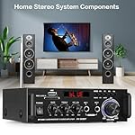 Home Audio Receivers & Amplifier HiFi Bluetooth Stereo Audio Amplifier Max 300Wx2 Wireless Bluetooth 5.0, RMS 40Wx2 Power Amp 2 Channel Stereo (AV-298) - Image 5