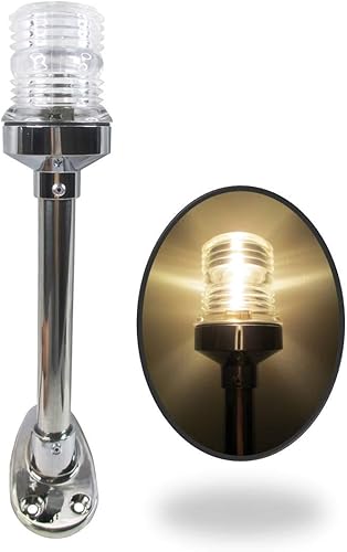 Pactrade Marine Bombilla ligera 12VDC de la base BA15D de la tubería CPB del acero inoxidable de la popa a prueba de salpicaduras