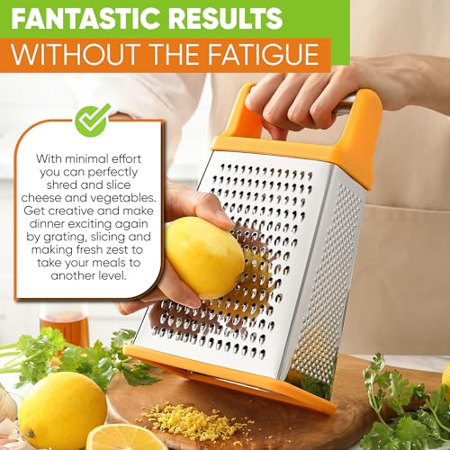 Image of Spring Chef Stainless Steel XL Cheese Grater for Kitchen, Mango