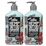 MalibuHemp Tan, Body Moisturizing Lotion for Tattoo Enhancement, 18 Fluid Ounces, 2 Pack