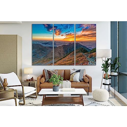 Lienzo decorativo de montañas ZELLART WTD 140x90 cm para tapar paredes vacías