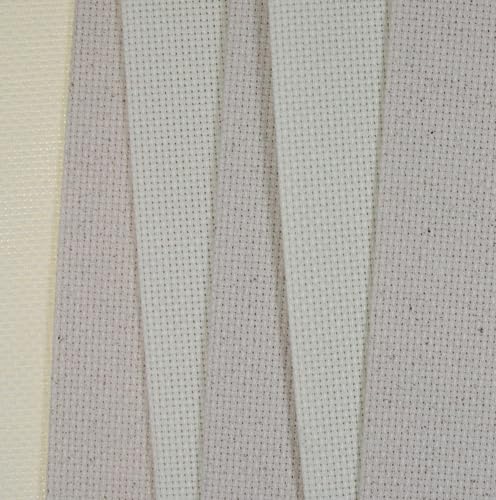 Image of KCS 6 pc of 12 inch x 18 inch(30cmx45cm) 14CT Counted Cotton Aida Cloth Cross Stitch Fabric (Cream+Oatmeal)
