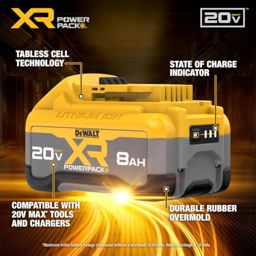 Image of DEWALT 20V MAX XR 8Ah POWERPACK Lithium Ion Battery, 2-Pack (DCB2108-2)