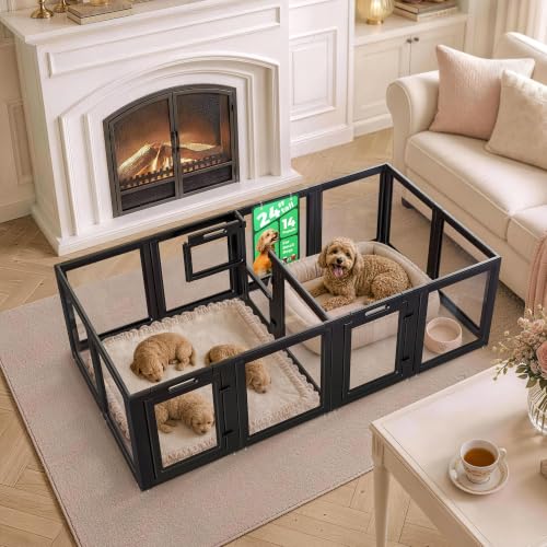 Image of FXW AuraSpace Acrylic Dog Playpen with Whelping Door, 24 inch H