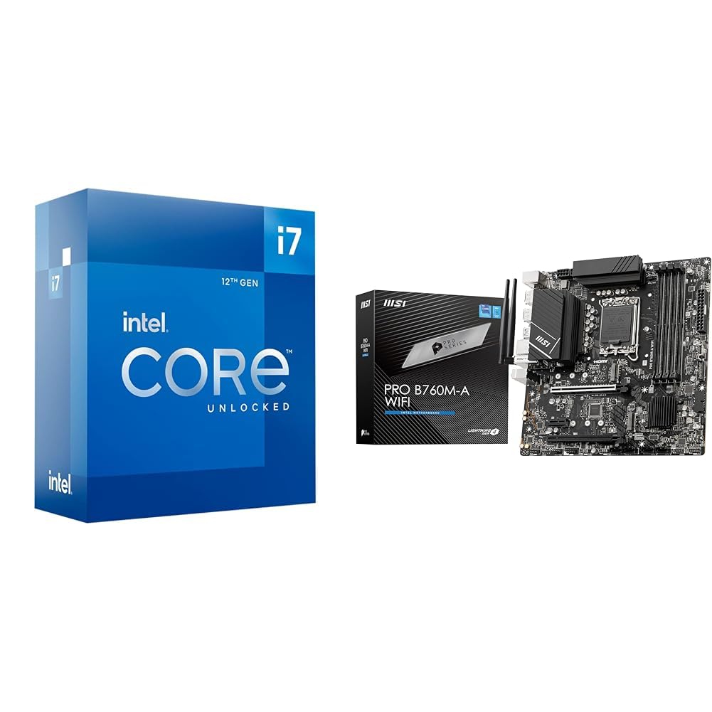 Intel Core i7-12700K Gaming Desktop Processor + MSI PRO B760M-A WiFi ProSeries Motherboard
