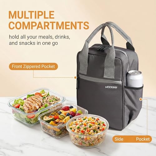 Image of Wooum 7.5L Thermal Insulated Lunch Bag for Office Men Women Large Tiffin Bag with Bottle Holder Food Bag Insulated Lunch Box Carry Bag