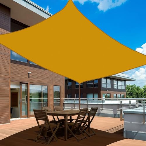 Toldo vela de jardín y terraza rectangular de 2.5x5 m color dorado 4