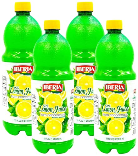 Iberia 100% Lemon Juice from Concentrate, 32 fl oz (Pack