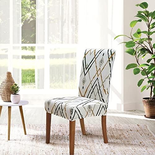 Image of SPRINGRICO Chair Covers for Dining Room Set of 4, Stretch Dining Chair Cover, Washable Spandex Kitchen Parsons Chair Slipcovers, Removable Seat Protector for Home or Party (4 Pack, Lucid Calm)