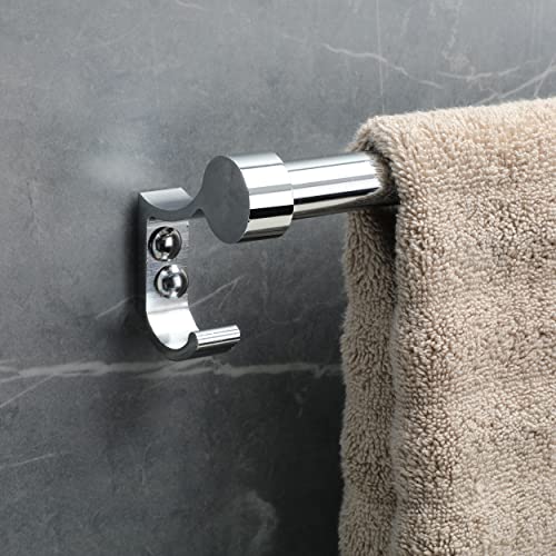 Image of GARBNOIRE Stainless Steel Hook Towel Rod 18 inch Towel Holder Rod for Bathroom | Kitchen | Living Room