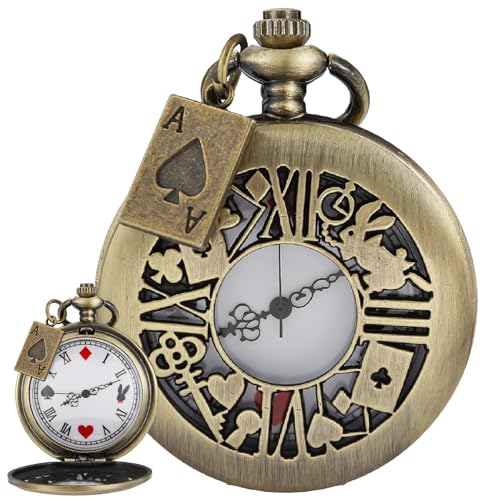 Tiong Pocket Watch Quartz Roman Numerals with Ailce Accessories&Chain Birthday