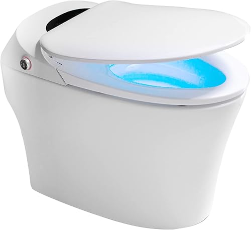 FZ-SNOK Inodoro inteligente de bidé, inodoro inteligente alargado de una pieza sin tanque con bidé integrado, descarga automática, asiento con