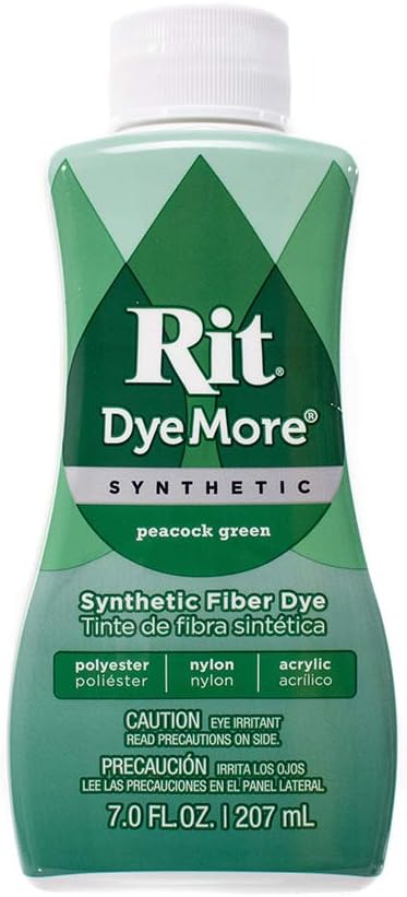Rit DyeMore 7 Oz. Synthetic Liquid Fiber Dye for Clothing, Décor, and Crafts – Peacock Green (1 Pack)