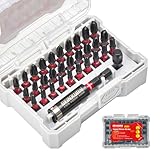Geinxurn 32tlg. Schlagfester Schrauber Bits Set (Torx, Kreuzschlitz), Phillipes Bitsatz Magnetische S2-Stahl 1/4 zoll Sechskantschaft, inkl. Bit-Halter Stecknuss-Adapter mit Beige Aufbewahrungsbox