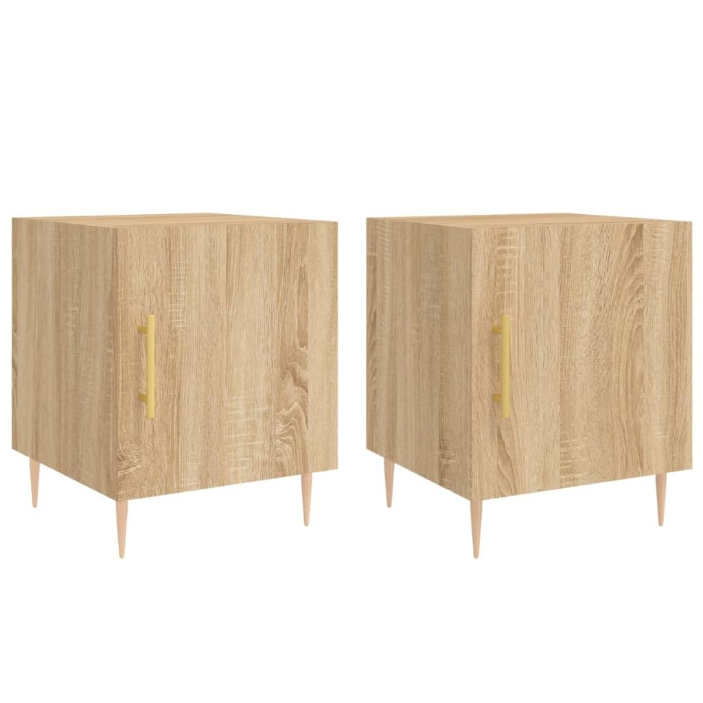 Tables de Chevet 2 pcs Chêne Sonoma 40x40x50 cm Meuble de Rangement
