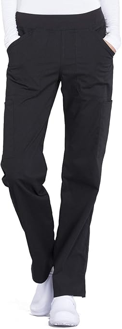 Cherokee Women Scrubs Pant Workwear Professionals Mid Rise Straight Leg Pull-On Cargo WW170