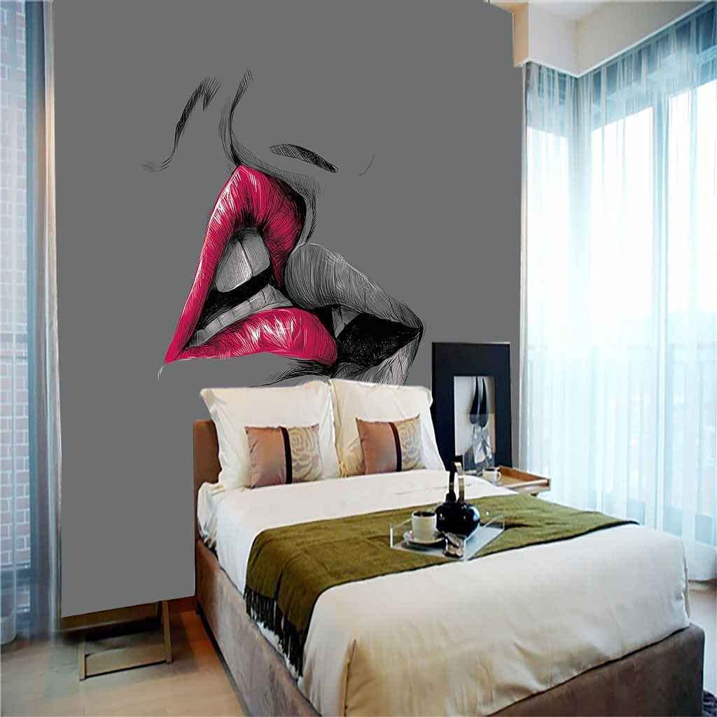 Pintura Moderna Personajes Abstractos De Pareja Gris 3D Wall Mural Wallpapers, Custom Wallpaper 3D Mural, Hotel Dormitorio Sala De Estar Sofá Tv Fondo Pared Decoración Del Hogar Wall Art Wall Posters