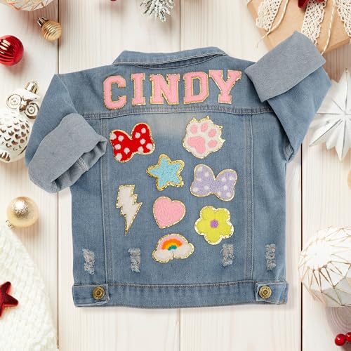 Personalized Kids Denim Patch Jacket with Name Custom Name Jean Jacket Long Sleeve Jean Jacket for Boys Girl3