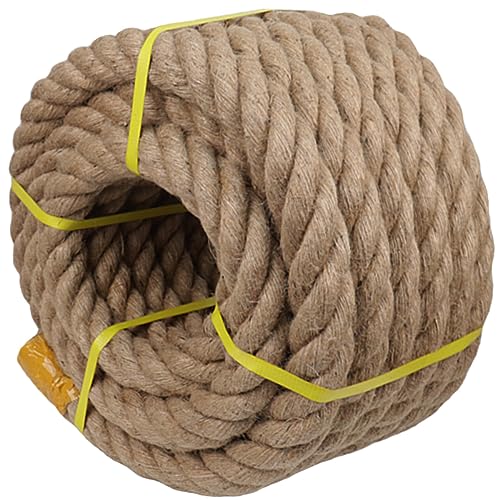 Twisted Manila Rope Natural Jute Rope (2 Inch x 50 Feet) Heavy Duty Hemp Rope for Docks, Railings, Climbing, Decorating - Thumbnail 2