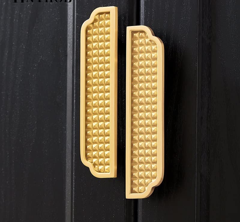 Poignées d'armoire cuisine et boutons en laiton or pour tiroir de meuble