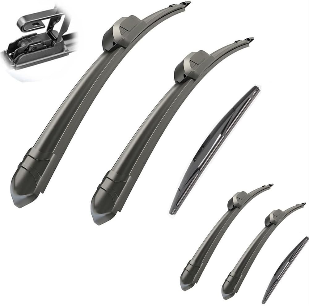 Car Wiper Compatible with Mitsubishi Lancer Sportback 2008-2017 Car Front Rear Wiper Blades Soft Rubber Windscreen Wipers Auto Windshield 24"+16"+14" (Color : 6 wipers)