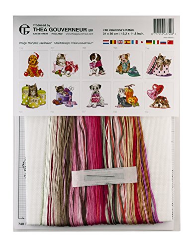Thea Gouverneur Cross Stitch Kit, Fabric Cotton, Multi-Colour, 12"-by-12, 12"-by-12" - Image 2