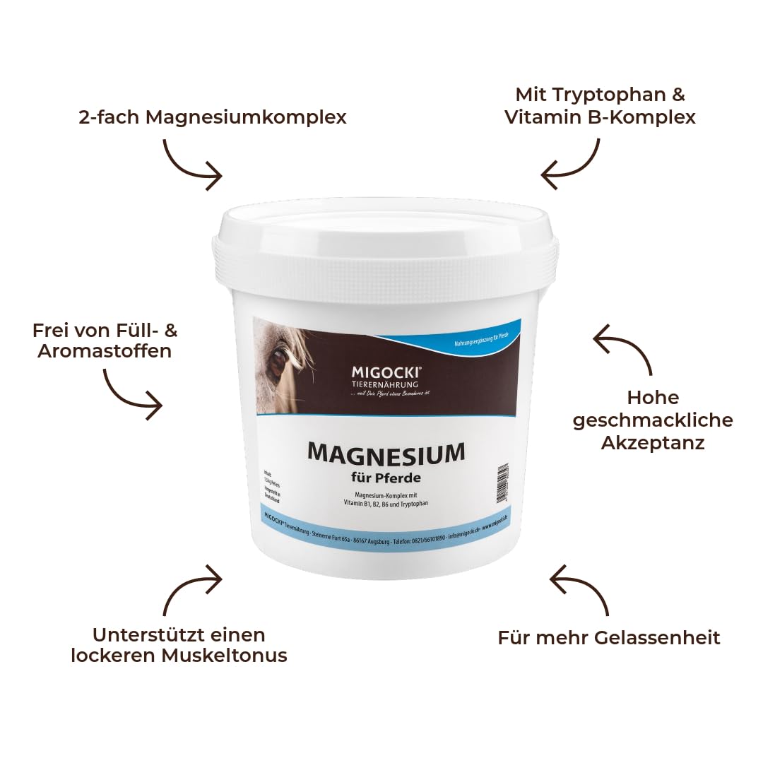 MIGOCKI Magnesium für Pferde Futterergänzung pelletiert 1,5 kg