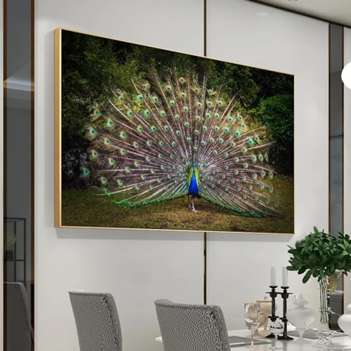 Affiche nordique paon peinture animale moderne sur toile décoration murale 80x110