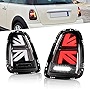 LONGDING LED Tail Light Assembly Compatible for Mini Cooper 2007-2013 & Coopers Hatchback R55 R56 R57 R58 R59 Union Jack Tail Lights with Sequential Turn Signal Light