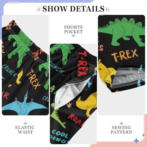 Cute Hand Drawn Dinosaurs Boys Pants for Kids Jogger Pants with Pockets S-XL4