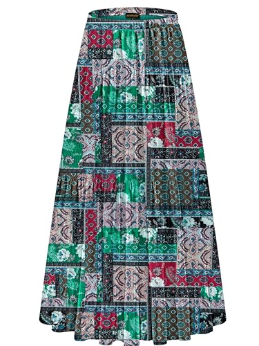 Image of NASHALYLY Women's Chiffon Elastic High Waist Pleated A-Line Flared Maxi Skirts