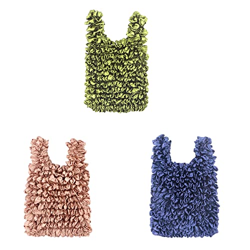 Oaiyeie 3 STÜCKE Magic Stretch Bag Plissee-Tasche, tragbare Faltbare Handheld-Plissee-Tasche, Wiederverwendbare Einkaufstüten (3PCS-A) Cover