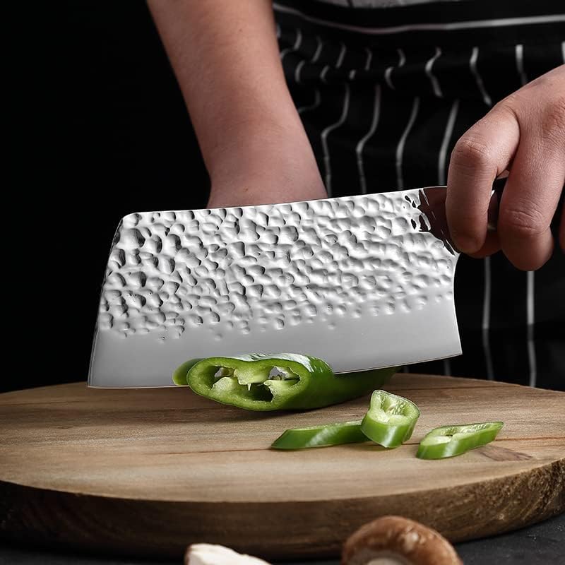 Meat cleaver, Longquan Kitchen Knife Handmade Forged Knife Cutter 7 Inch Slicing Cleaver Knife Cooking Tools For Cutting Vegetables Meat Cleaver Knife