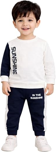 NEW BEGINNING Kids Boys Full Sleeve T-Shirt Pant Set - Casual Outfit Full Sleeves Shirt &amp; Pant for Toddlers Little Boys Ag...