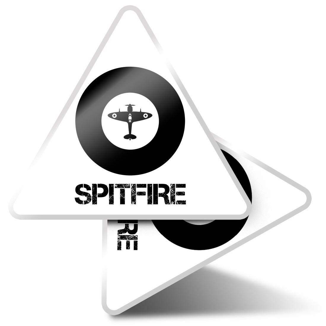 Destination Vinyl Ltd Multi 2 X Triangle Stickers 10Cm - Spitfire Plane Roundel Raf Air Force Laptop Tablet Luggage Scrapbook #46327
