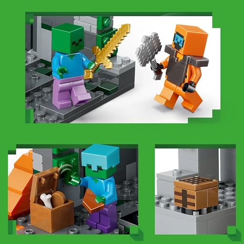 Image of LEGO Minecraft Zombie Dungeon - Pretend Play Building Toy - Kids' Gaming Playset Ages 8+ - 21587