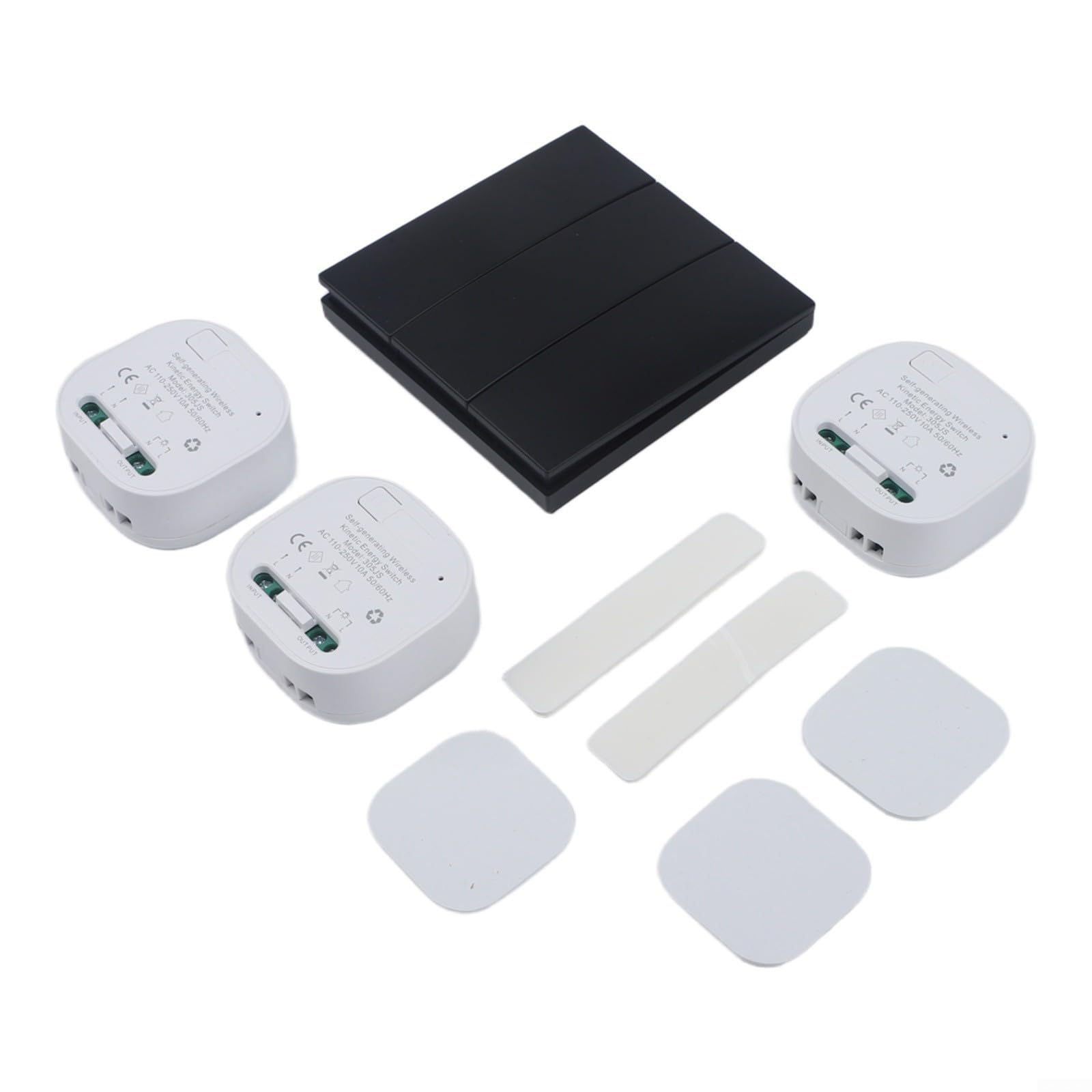Interruptor de luz de control remoto inalámbrico autoalimentado, impermeable, no necesita cableado, portátil, flexible, fácil instalación, gestión inteligente para iluminación interior y exterior, 1
