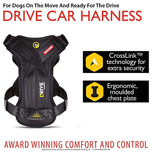 Ezydog Drive Safety Travel Dog Car Harness - Crash Tested Us (Fmvss 213) - Premium Vehicle Restraint Vest For Protection And Comfort - Easy One Time Fit And Use With Car Seat Belt (Medium) #TOP5