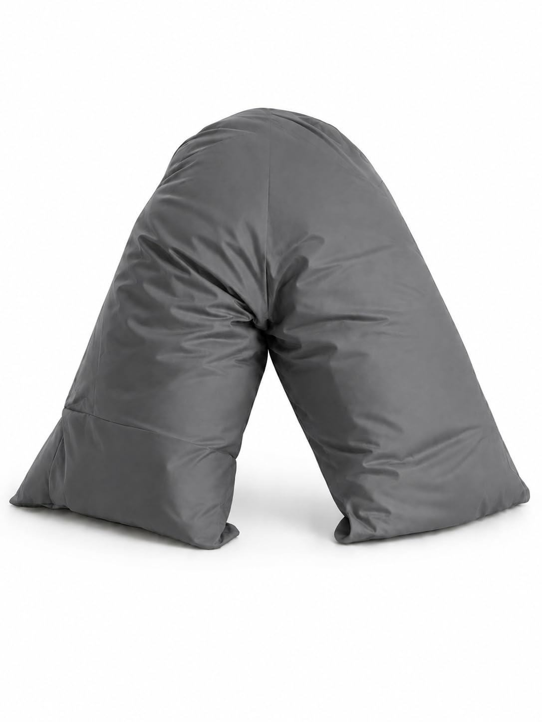 V Shaped Pillow Case in Grey With Poppers for Easy Use Polycotton