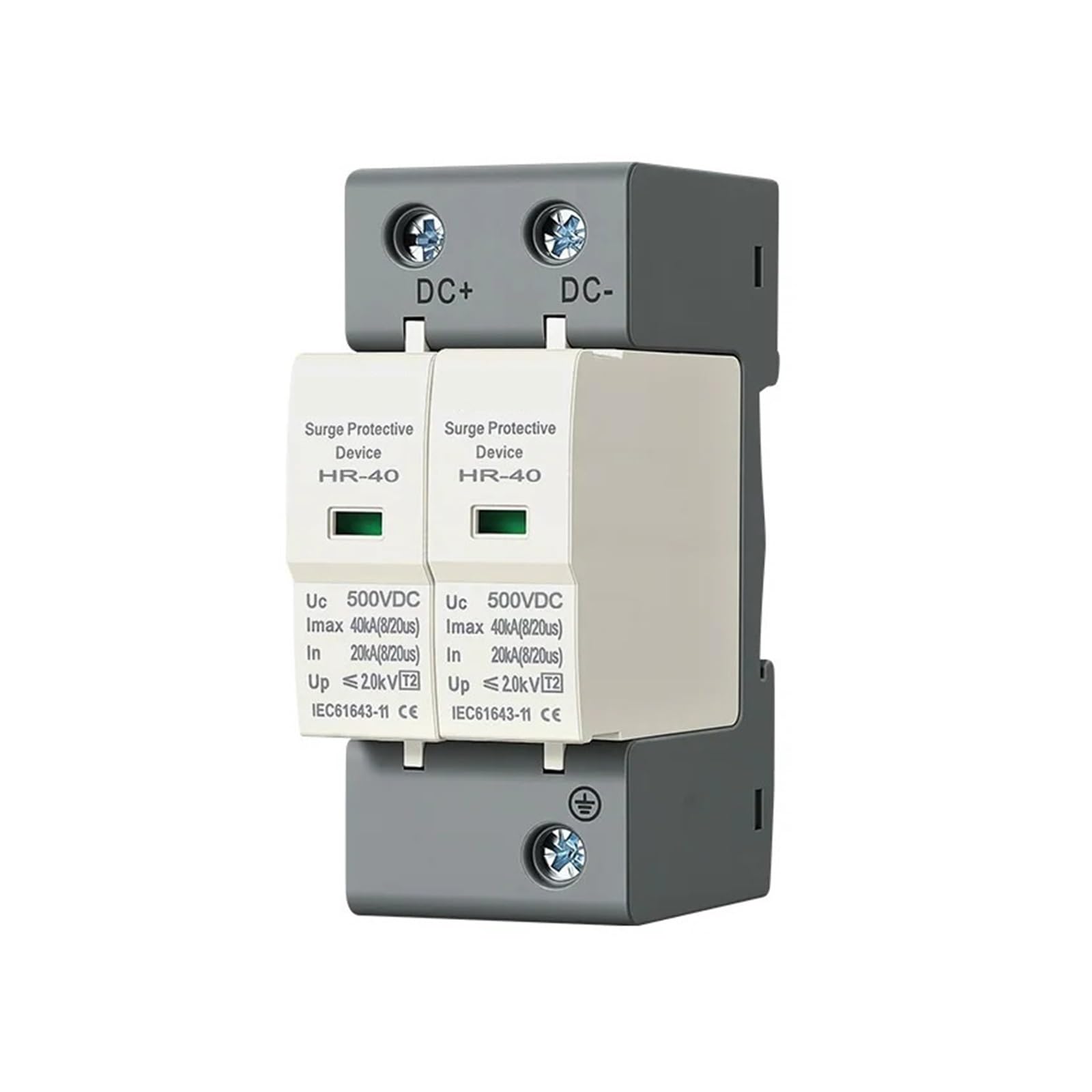 Parafoudre SPD DC 500V/600V/800V/1000V avec Dispositif de Protection Basse Tension 10KA ~ 20KA 20KA ~ 40KA for la sécurité de Protection(1000V)